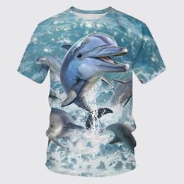 Men's Hoodies 2023 Summer Dolphin 3D Printed T-Shirts Cute Sea Animal Streetwear Men Women Casual Fashion Oversized T Shirt Kids Tees Tops