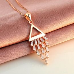Chains Necklace Women's S925 Sterling Silver Rose Gold Plated Diamond Clavicle Chain Graceful And Fashionable Color Pendant Simp