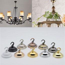 Lamp Holders 1pcs Vintage LED Holder Hanging Light Ceiling Cover Plate Hook Decoration Metal For Fitting Base Panel