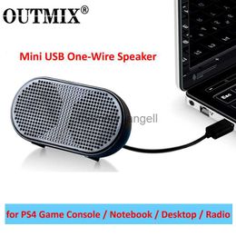 OUTMIX Portable Sound Box Mini Speaker USB Powered Stereo Computer Speaker Loudspeaker Subwoofer for PS4 Game Notebook Laptop PC HKD230825