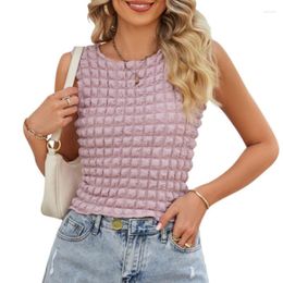 Women's Blouses Sexy Sleeveless Blouse 2023 Summer Solid Color Fashion Shirt Women Short Tops Streetwear Girl Round Collar Clothes 25465