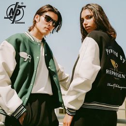 Mens Jackets High Street Racing Varsity Jacket Men Wing Letter Embroidery HighQuality Cotton Warm Loose Patchwork Baseball Uniform Unisex 230825