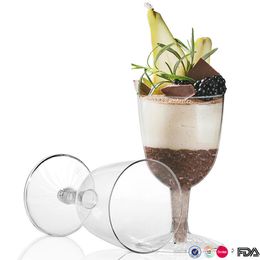 Disposable Dinnerware 5oz Drink Cup 148ml Transparent Plastic Cocktail Buffy Mousse Fruit Smoothie Party Tableware Supplies 230825