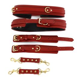 Bondage Fetishism physical restraint flirting Cosplay leather shackles two piece set of SM male adult sex toys 230824