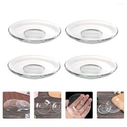 Wine Glasses Glass Plates Clear Tea Plate Saucers Dessert Snack Dish Saucer Bag Coffee Holderround Small Tableware Warmer Salad Dinner Set