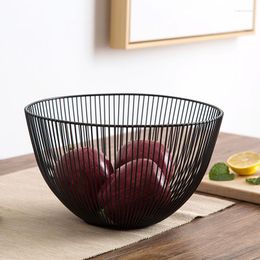 Storage Baskets 1pc Iron Fruit Basket Simple Hollow Creative Living Room Bowl Fruits Vegetables Drain