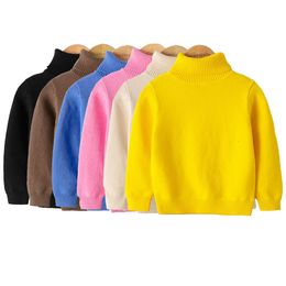 Pullover Baby Girls Boys Sweaters Autumn Winter Cotton Sweater Jumper Knitted Pullover Turtleneck Warm Outerwear Kids Knit Sweater 230825