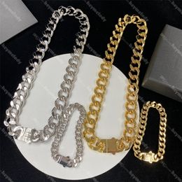 Luxury Designer Cuba Necklace Set Men Hip Hop Bracelets Women Persoanlity Thick Chain Bracelet Necklace Jewellery Sets