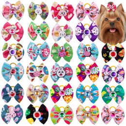 Cat Costumes 20PCS Dog Bows Easter Diamond Rabbit For Hair Dogs Pets Accessories Rubber Bands Grooming 230825