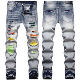 Men's Jeans Mens Designers miris Jeans Distressed Ripped Biker Slim Straight Denim For Men s Print Womens Army Fashion Mans Skinny Pants BPRU