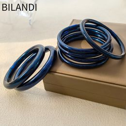 Bangle Bilandi Fashion Jewelry High Quality Platic Tube Inner Silicone Bracelet Trend Blue Bangle Bracelet For Women 230824