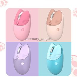 2.4G Wireless Optical Mouse Cute Cat Cartoon Mute Computer Mice Ergonomic Mini 3D Office Mouse for Kid Girl Gift PC Laptop HKD230825