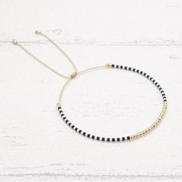 Link Bracelets Go2boho Tiny Miyuki Dainty For Women Classic Black White Gold Plated Bead Friendship Boho Minimalist Jewellery Gift