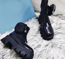 women Casual Shoes Martin boot monolish boots shiny Rois boottom leather nylon ankle combat for ladies Strap with removable nylon pouch