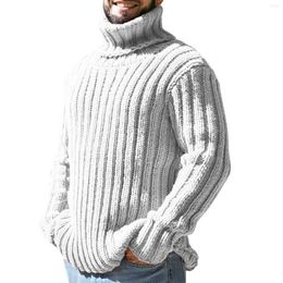 Men's Sweaters Mens Autumn And Winter Fashion Casual Turtleneck Colour Matching Knitted Wool Coat Sweater