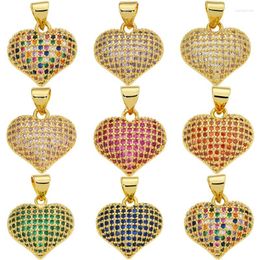 Charms 1pc Fashion Crystal Heart Charm Sweet Peach Pendant DIY Jewellery Gift Making Necklace Earring Bracelet Coloured Zircon Craf