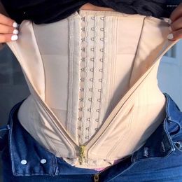 Women's Shapers Zip & Breasted Body Shaper Tank Top Eye N Hook Corset With Straps Powernet Slimming Sheath Woman Flat Belly W287G