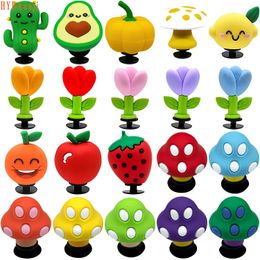 HYBkuaji fruits flower mushroom super 3D cro c shoe charms wholesale pvc buckles for shoes decorations accessories