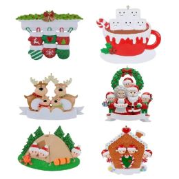 Família pingente de natal ornamento diy decoração presente árvore de natal decoração presentes elk pendurado pingentes 0825