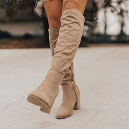 Shoes Women Lace Sexy Heels High Knee Up Winter Warm Size New Fashion Boots T