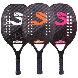 Squash Racquets Full Carbon 3K Fibre Beach Tennis Racket Rough Surface Professional Racquet for Men and Women with Protective Bag Cover 230824