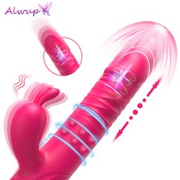 Briefs Panties Rabbit Vibrator for Women Vagina G Spot Nipple Clitoris Stimulator Thrusting Telescopic Rotating Dildo Adult Sexy Toys 230824