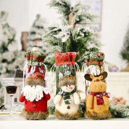 Christmas Red Wine Bottle Cover Bags Merry Christmas Decoration Holiday Home Party Santa Claus Christmas packaging NEW