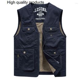 Men's Vests Clothing Sleeveless Jacket Motorcyclist Vest Motorcycle Work Spring Hunting Padded Man Coat Large Size