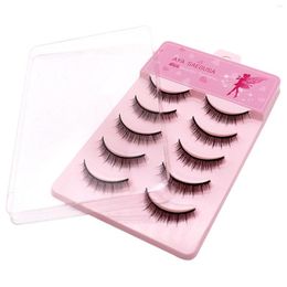 False Eyelashes 5 Pairs Simulation Daily Well Bedded Lengthening Wisps Lashes For Working Or Stage Makeup