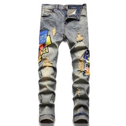 Men's Jeans Mens Designers miris Jeans Distressed Ripped Biker Slim Straight Denim For Men s Print Womens Army Fashion Mans Skinny Pants 3IFO