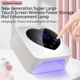 Nail Dryers UV LED Nail Lamp Professional 48W Rechargeable Nail Lamp Cordless Wireless Nail Dryer with Removable Metal Bottom Large Space 230824