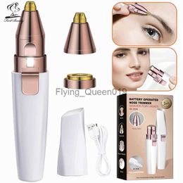 2 In 1 Electric Eyebrow Trimmer Painless Eye Brow Epilator For Women Makeup Mini Razors Portable Facial Hair Removal Shaver Tool HKD230825