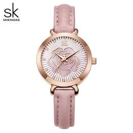 Womens watch watches high quality luxury Fashion Three-dimensional rose belt waterproof quartz-battery 22mm watch