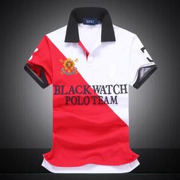 US size Embroidery Polos Shirt Solid Cotton Patchwork Shorts Summer Homme T-shirts Mens Plus size2942