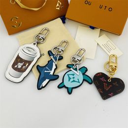 2023 keyrings Classic Pattern Leather Keychain Female Cartoon Keychain Designer Unisex Accessories Fashion Bag Lanyards High Quality Lanyards for Keys