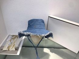 Denim Casquette Bob Wide Brim Hats For Women Men String Adjustable Solid Fashion Bucket Hats Outdoor