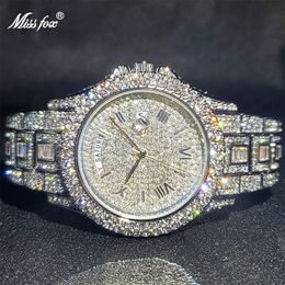 Watch Bands Relogio Masculino Luxury MISS Ice Out Diamond Multifunction Day Date Adjust Calendar Quartz Watches For Men Dro 230824