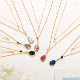 Pendant Necklaces 2023 Gold Color Water Shape Crystal& Pearl Pendants Fashion Multilayer Necklace For Women Statement Jewelry Free Shipp