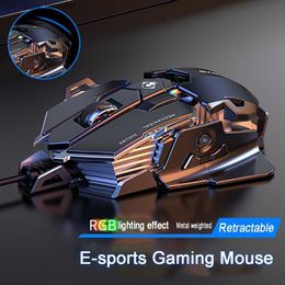 KSTOP 12800 DPI Programme Gaming Mouse USB Wired RGB Programmable Game Mice With LED Backlight For Computer PC Laptop Q230825