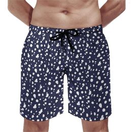 Men's Shorts Dalmatian Print Board Summer Navy Blue And White Funny Beach Short Pants Surfing Quick Dry Printed Swim Trunks