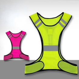 Racing Jackets Running High Visibility Reflective Vest Fluorescent Yellow Orange Security Waistcoat For Night Outdoor Riding Vests