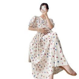 T-shirt Maternity Long Dress Summer Fashion Elegant A Line Slim Floral Printed Clothes for Pregnant Women Chic Pregnancy