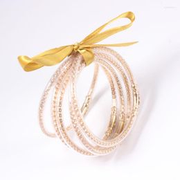 Bangle 5pcs/set Rhinestone Crystal Bracelet Tibetan Buddhist Golden Kumlai Temple Luck Girls Jelly Bangles For Women