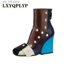 Boots Autumn and Winter 2022 New European and American Side Zipper High Heel Boots Fashion Night Club Show Party Women's Boots T230824