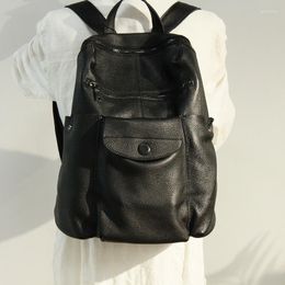 School Bags Genuine Leather Cow Skin Large Backpack For Women