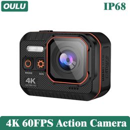 Weatherproof Cameras OULU 4K 60FPS Sports Camera With 2 0 Inch Screen IP68 Waterproof Helmet Car Action Cam For Riding Skiing Climbing Drive Recorder 230825