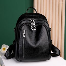 School Bags Drop Soft Leather Casual Anti-theft Backpack Woman Travel Shoulder College Students For Girls