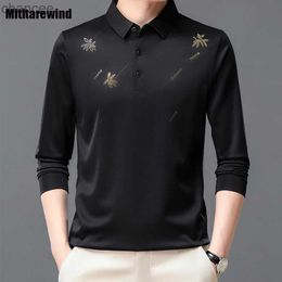 Spring Autumn New Long Sleeve T Shirt for Men Business Casual Polo Shirts Lapel Loose Print Tops Tees M-3XL Fashion Ropa Hombre HKD230825