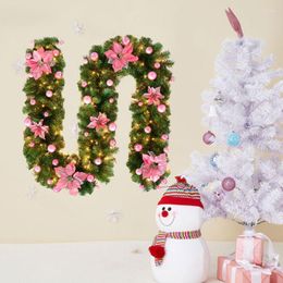 Decorative Flowers Artificial Christmas Tree Simulation Green Rattan Spruce Fir Wreath Hanging Branches For Front Door Festive Drop