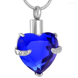 Pendant Necklaces IJD8072 Multicolor Heart Shape Birthstone Cremation Urn Necklace Hold Memorial Ash Keepsake Jewellery